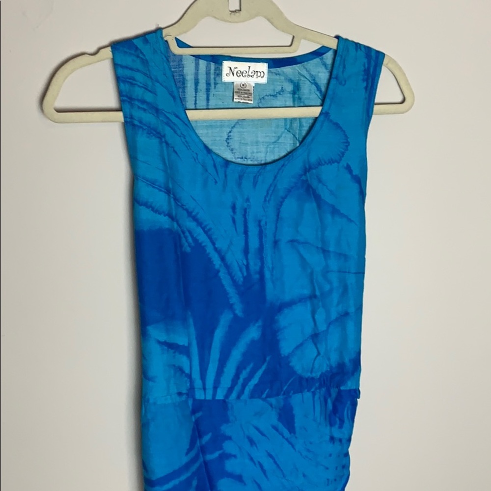 Neelam cover up blue animal print dress medium